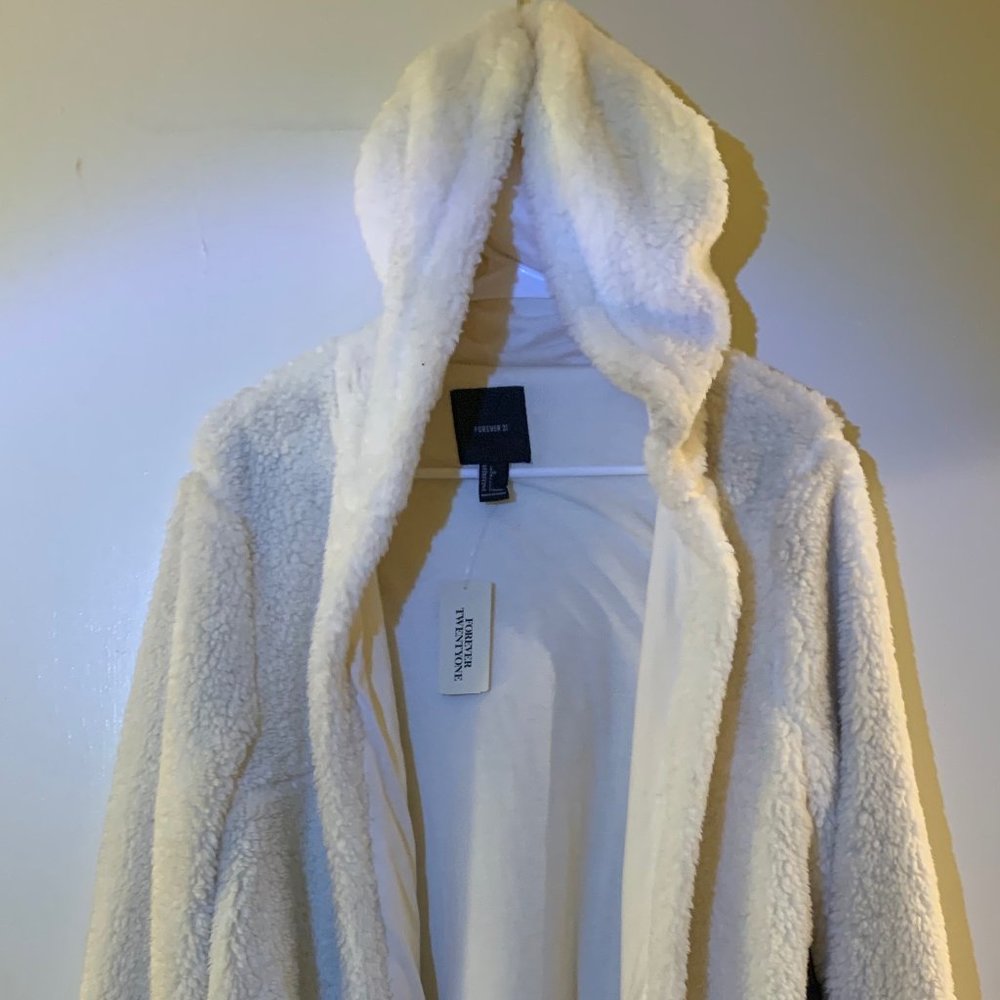 White Faux Fur Cardigan